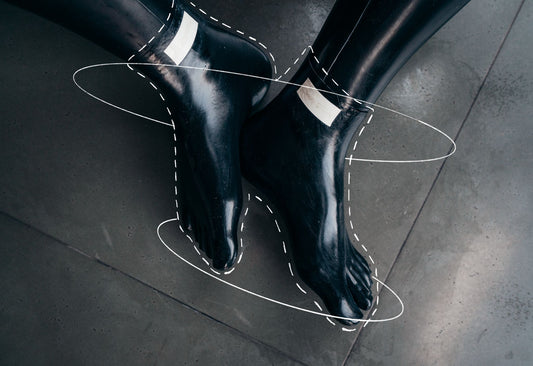 Black Latex Toe Socks