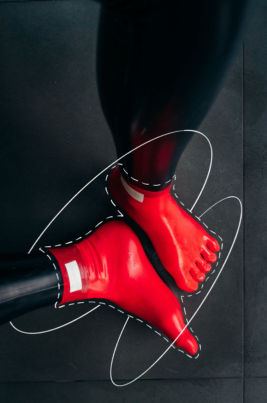 Red Latex Toe Socks